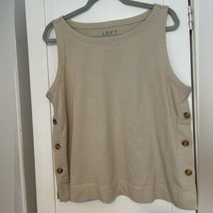 LOFT Women's Tan Sleeveless Top. Size large